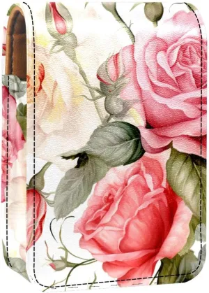 Makeup Organizer,Makeup Lipstick Case for Outside Mini Bag Travel Cosmetic Pouch,Bright Watercolor Flowers Peony