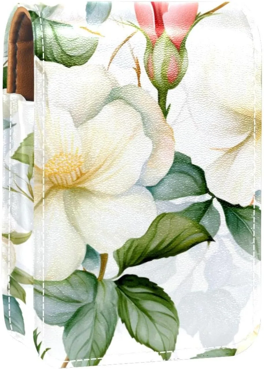 Makeup Organizer,Makeup Lipstick Case for Outside Mini Bag Travel Cosmetic Pouch,Bright Watercolor Flowers Peony