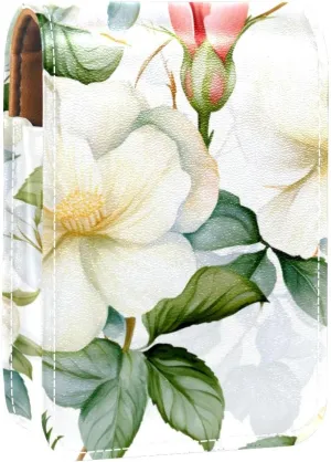 Makeup Organizer,Makeup Lipstick Case for Outside Mini Bag Travel Cosmetic Pouch,Bright Watercolor Flowers Peony