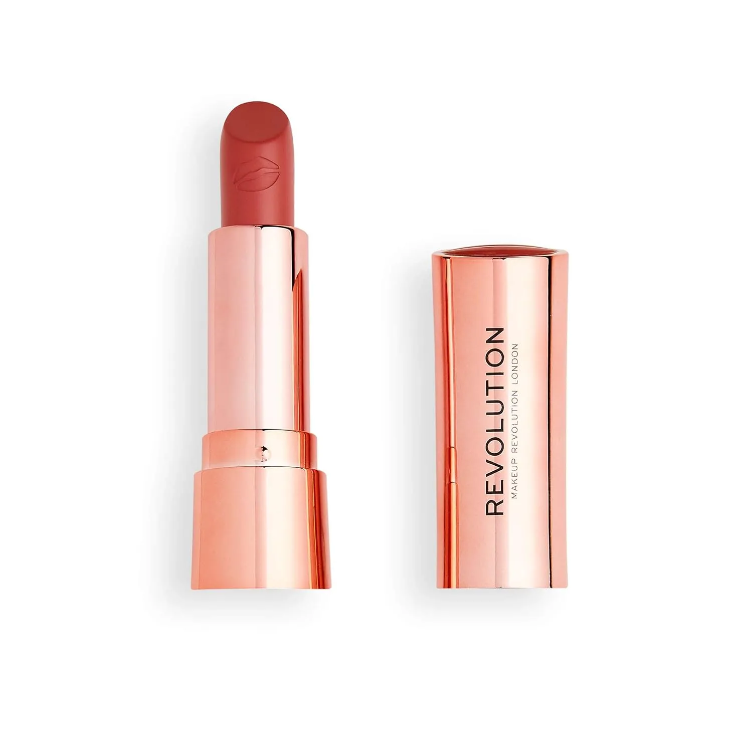Makeup Revolution Satin Kiss Lipstick, Intense Color, Available In 12 Shades, Vegan & Cruelty-Free, Ruby, 3.5g