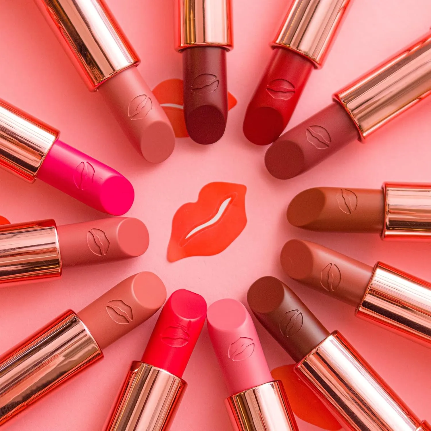 Makeup Revolution Satin Kiss Lipstick, Intense Color, Available In 12 Shades, Vegan & Cruelty-Free, Ruby, 3.5g