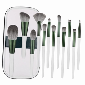 Makeup Brush Kit for Liquids Powders Creams 12pcs Set with Soft Wood Handle No Shedding No Odor
