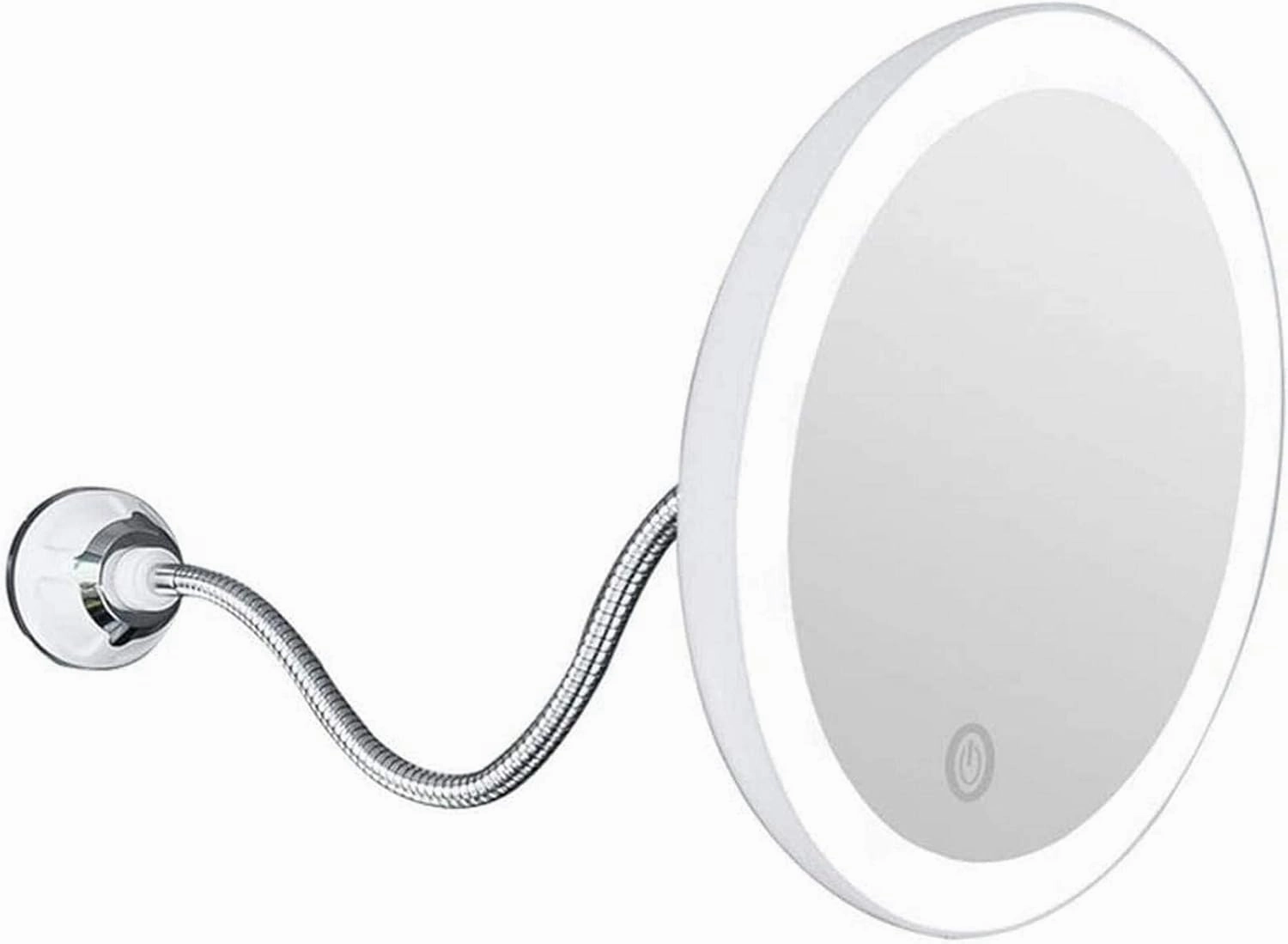 Makeup Mirror 5X Magnifying Makeup Mirror with Light Flexible Gooseneck Bathroom Magnification LED Lighted Vanity Mirror with Strong Suction Cup for Travel and Home