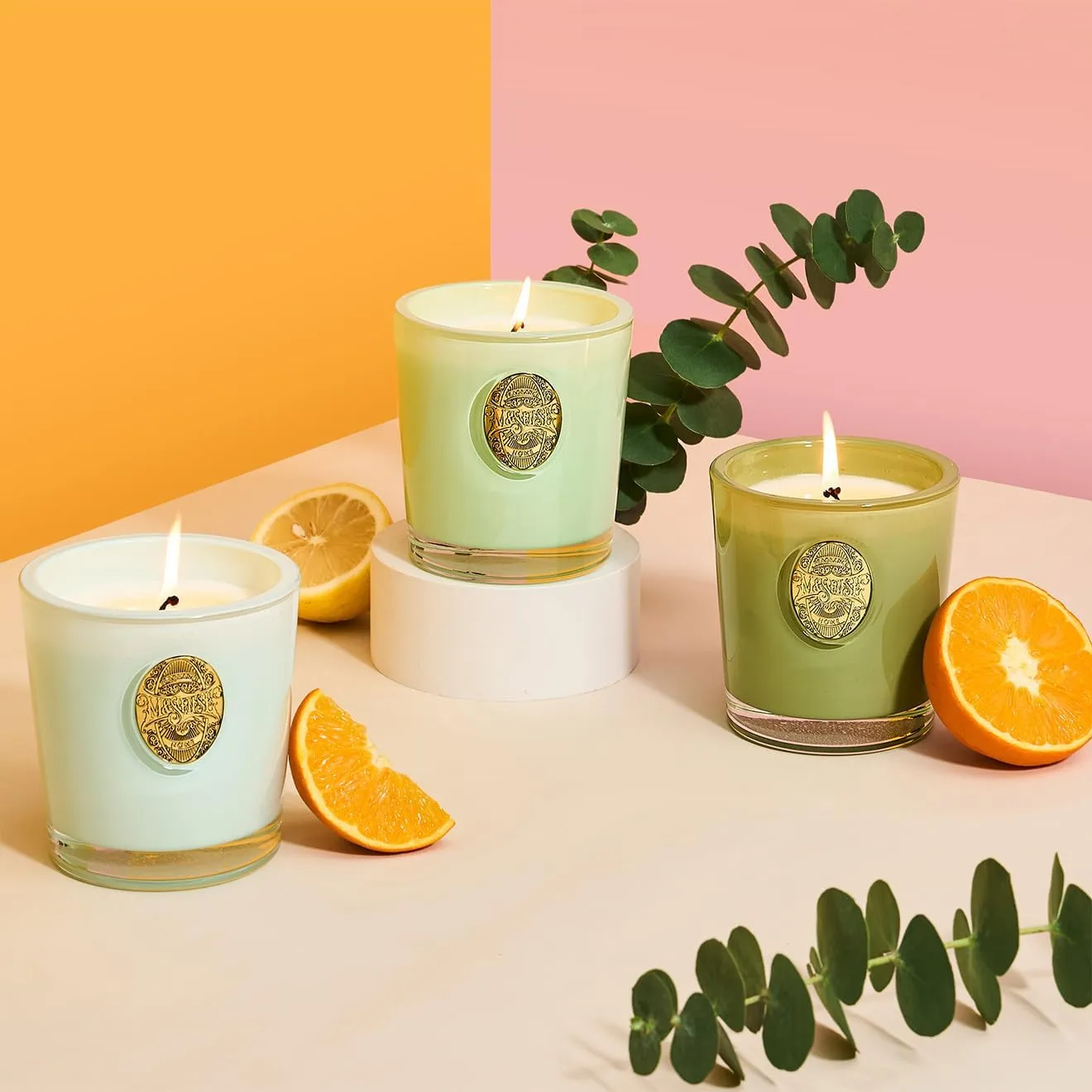 M&SENSE Natural Soy Candle| Basil Wild Mint Green | 10.2 oz, 55H Burn | Luxury Scented Candle for Relaxation, Gifting, Home Décor | for Bedroom, Office, Party