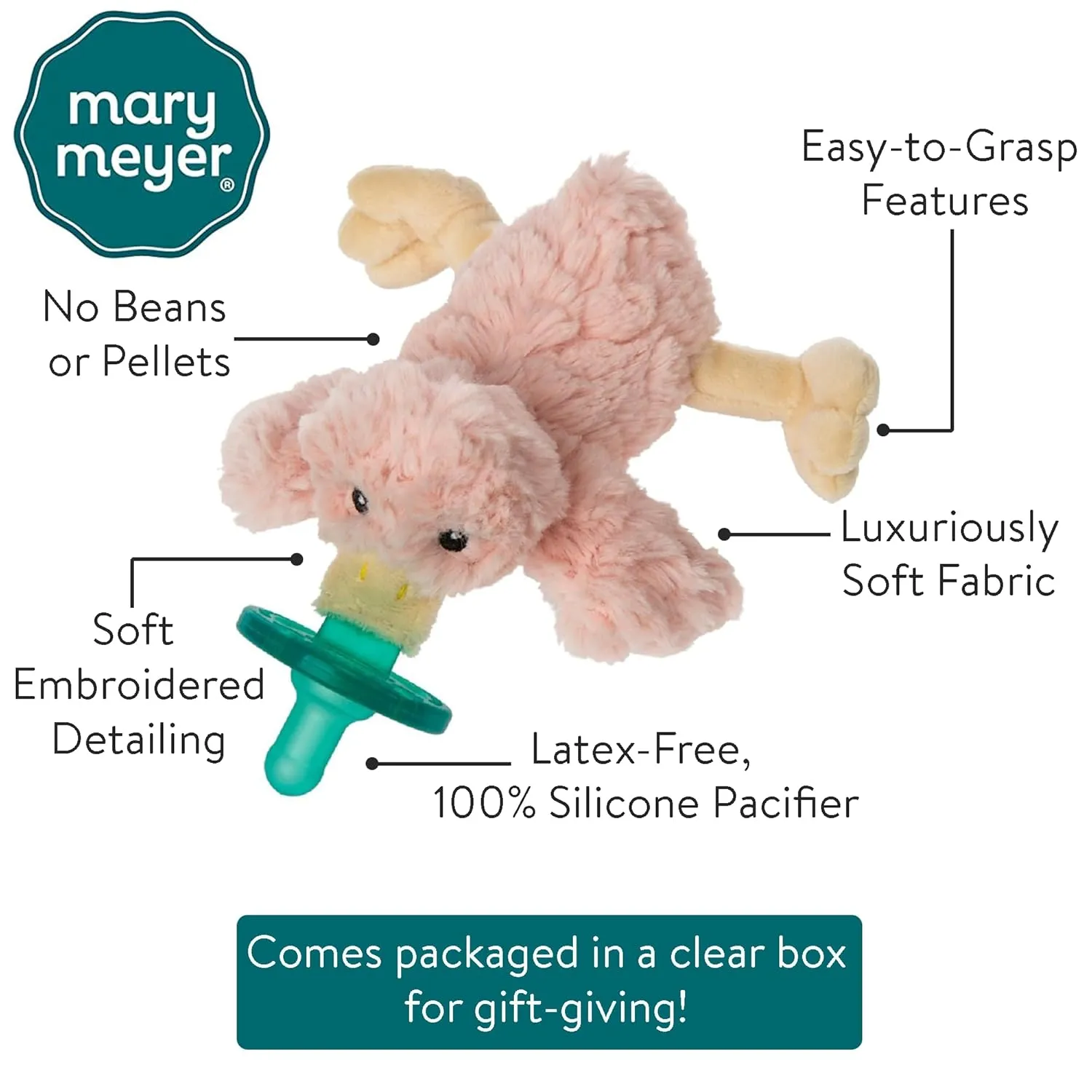 Mary Meyer WubbaNub Infant Pacifier, 6-Inches, Blush Putty Duck