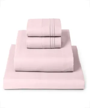 Mellanni Queen Sheets Set - 4 PC Iconic Collection Bedding - Hotel Luxury, Extra Soft, Cooling Bed Sheets - Wrinkle, Fade, Stain Resistant (Queen, Blush Pink)