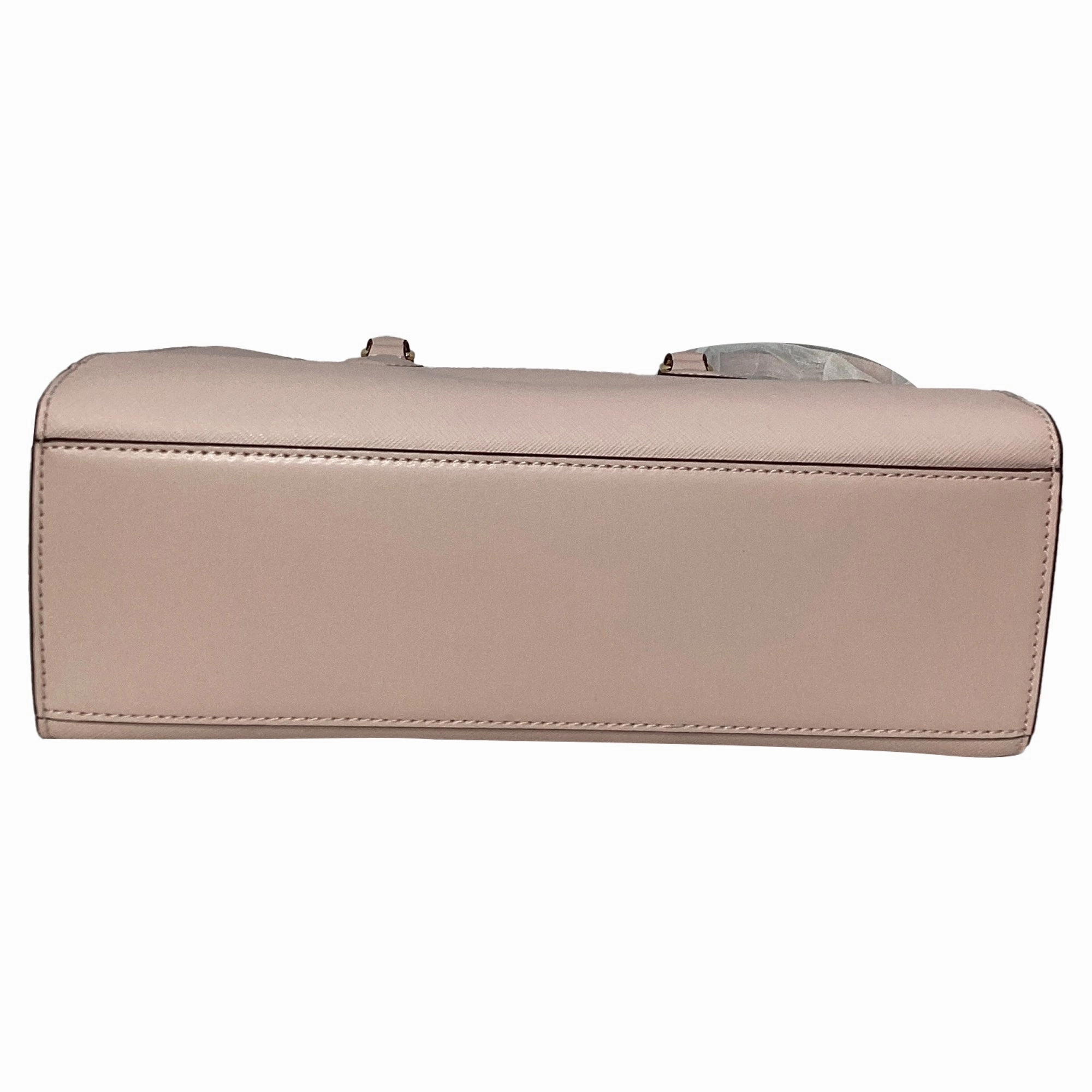 Michael Kors Sheila Medium Satchel in Powder Blush Pink Faux Saffiano Leather