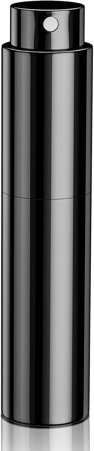 Mini Perfume Refillable Bottle Travel Size Perfume Atomizer Fast Refill Spray Bottle (5ml/0.2oz) (Bright Black)