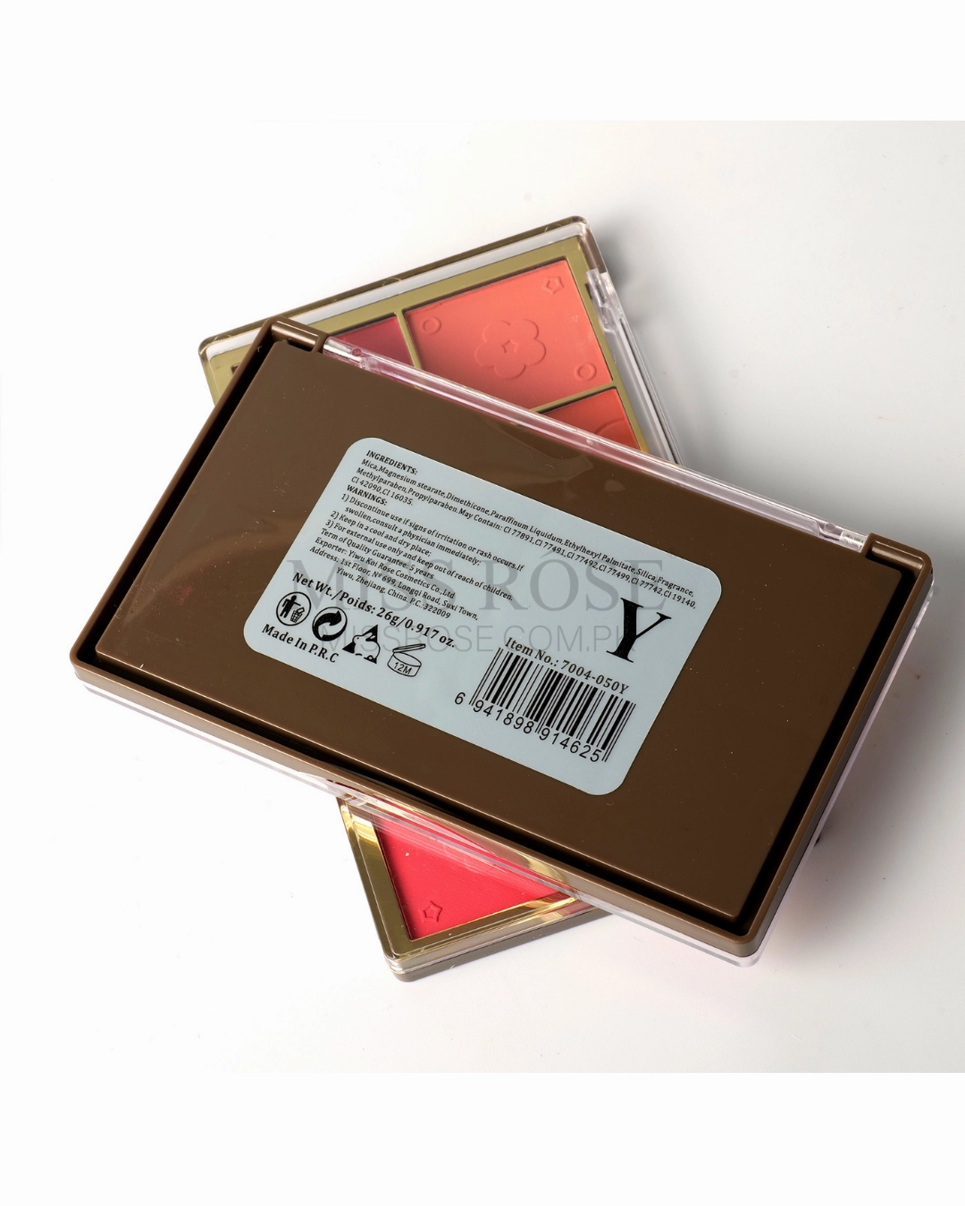 Miss Rose 8-Color Gold Brick Blush Palette