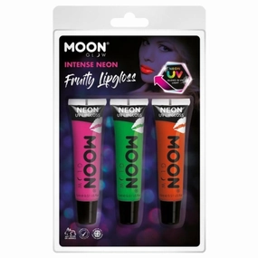 Moon Glow Intense Neon Uv Fruity Lipgloss, Pink, Green, Orange