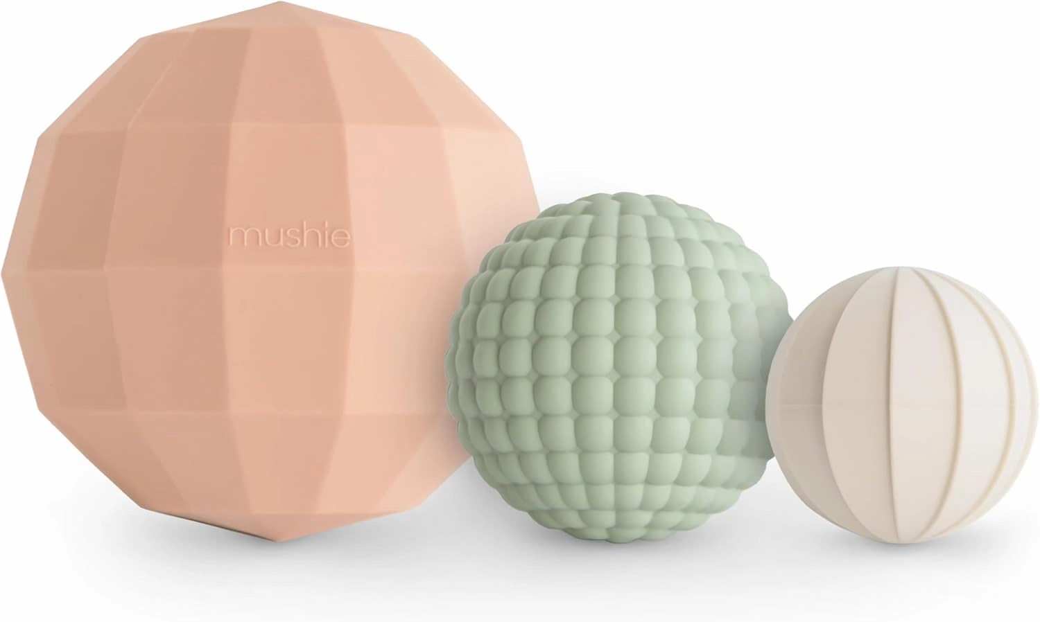 mushie Silicone Nesting Spheres Sensory Toy (Blush)