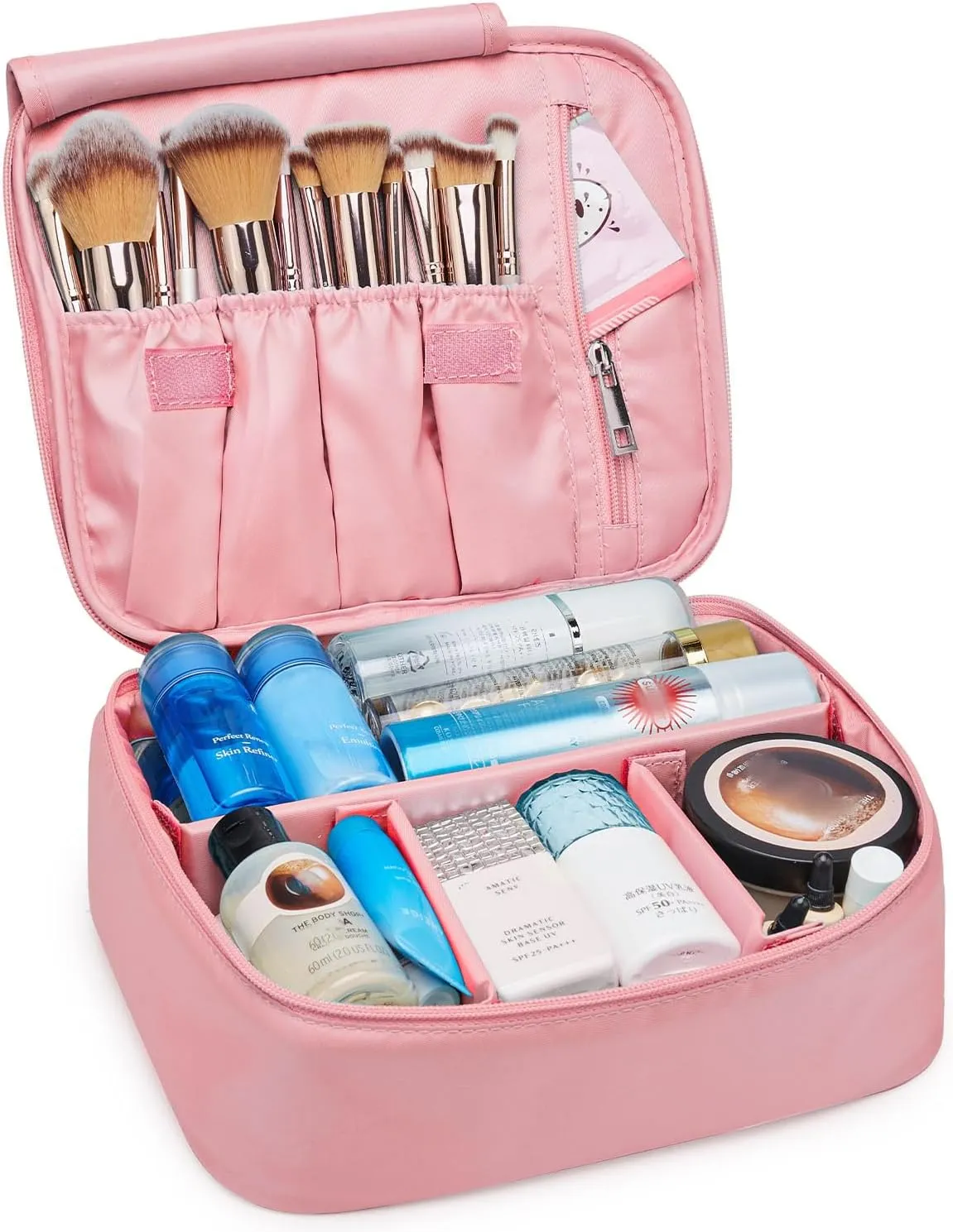 Narwey Travel Makeup Bag Large Cosmetic Bag Makeup Case Organizer for Women