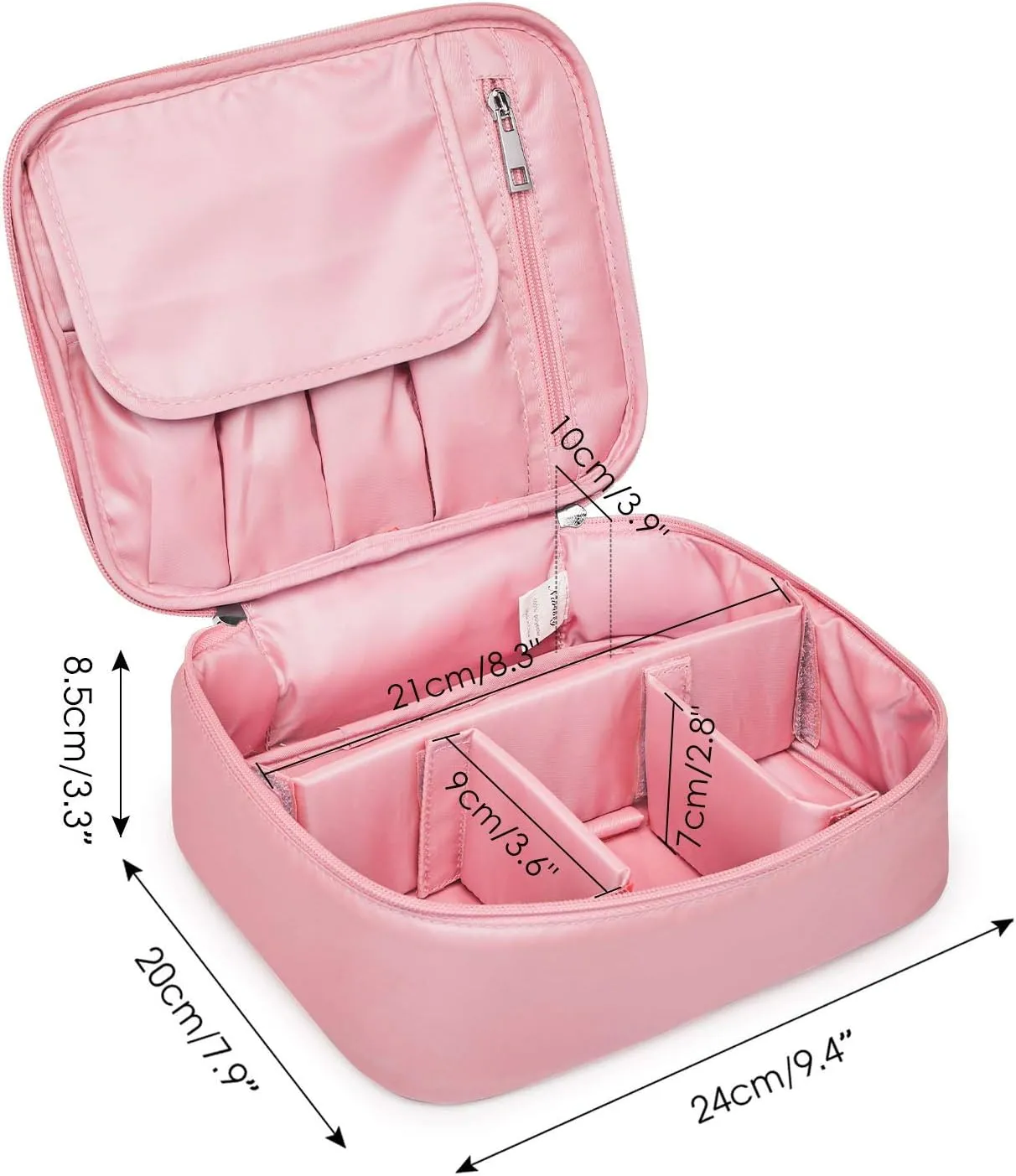Narwey Travel Makeup Bag Large Cosmetic Bag Makeup Case Organizer for Women
