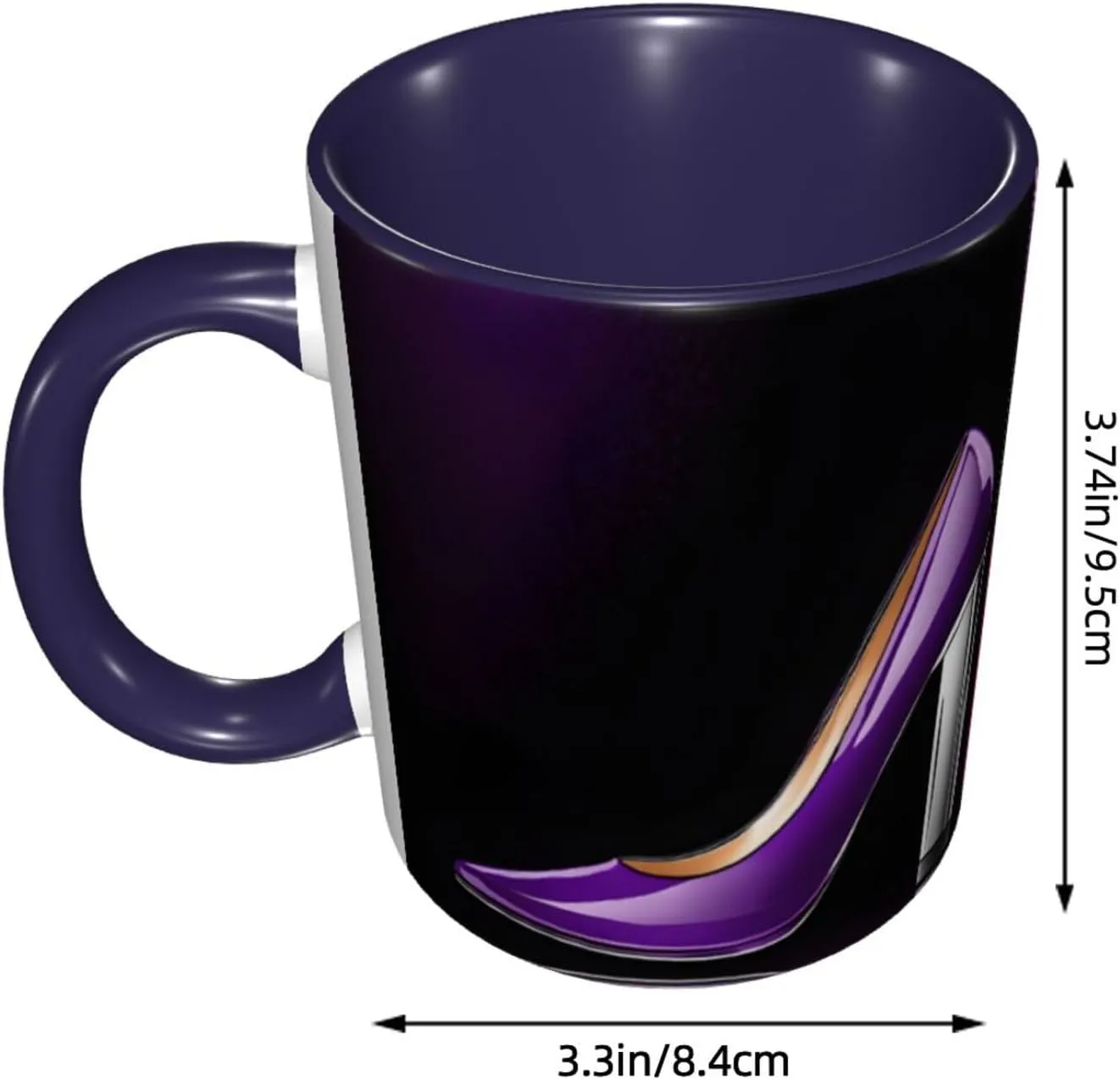 Navy Blue Ceramic Coffee Mugs 11oz, (Elegant Purple High Heels with Lipstick) Print Restaurant Coffee Mug for Coffee,Cappuccino,Tea,Cocoa,Cereal