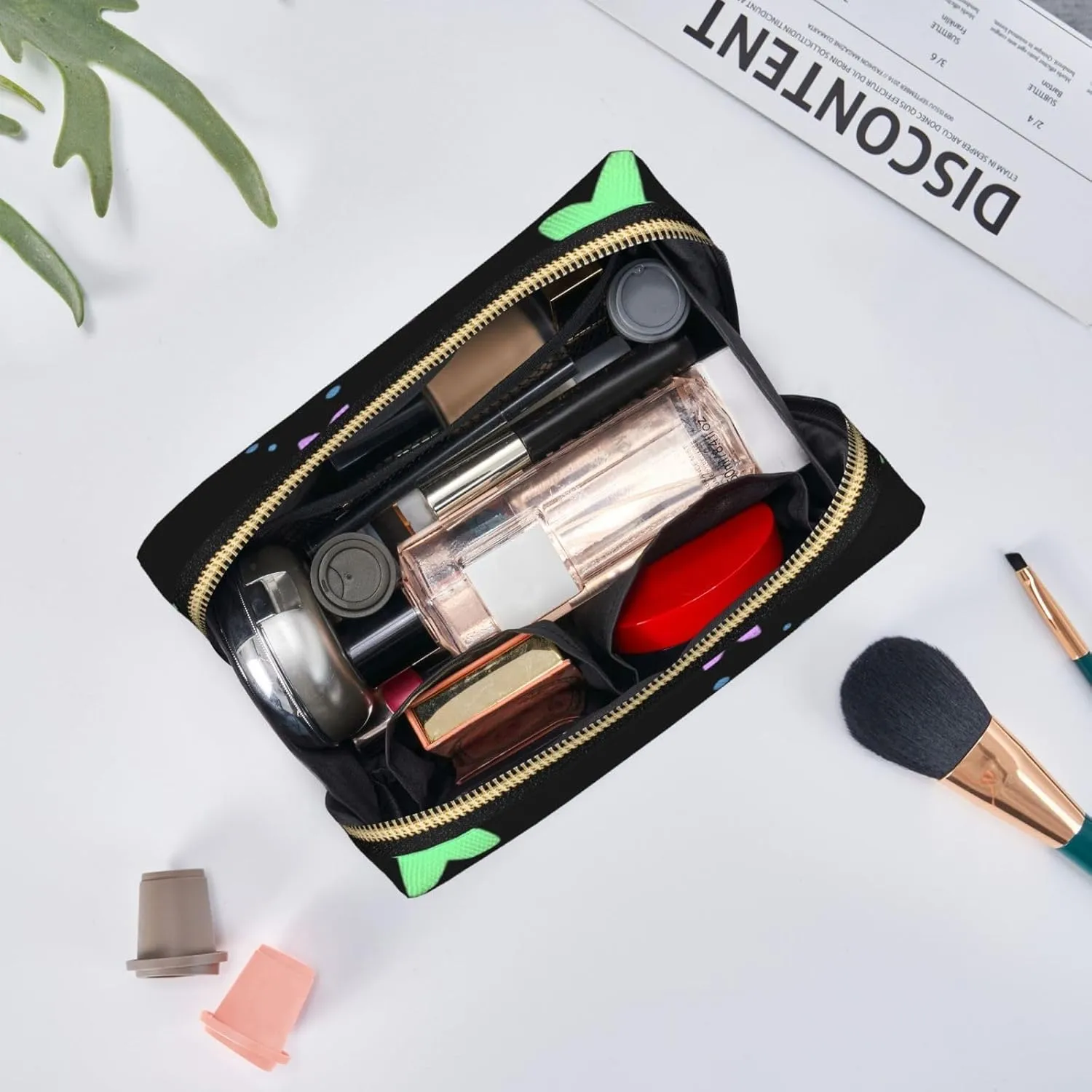 New Moon And Stars Makeup Bag Large Makeup Bag Zipper Pouch Travel Cosmetic Organizer For Women