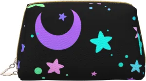 New Moon And Stars Makeup Bag Large Makeup Bag Zipper Pouch Travel Cosmetic Organizer For Women