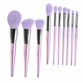 NOLITOY Makeup Brush Set 10pcs Amethyst Beauty Tools Women's Makeup Set Soft Bristles Face Cosmetics