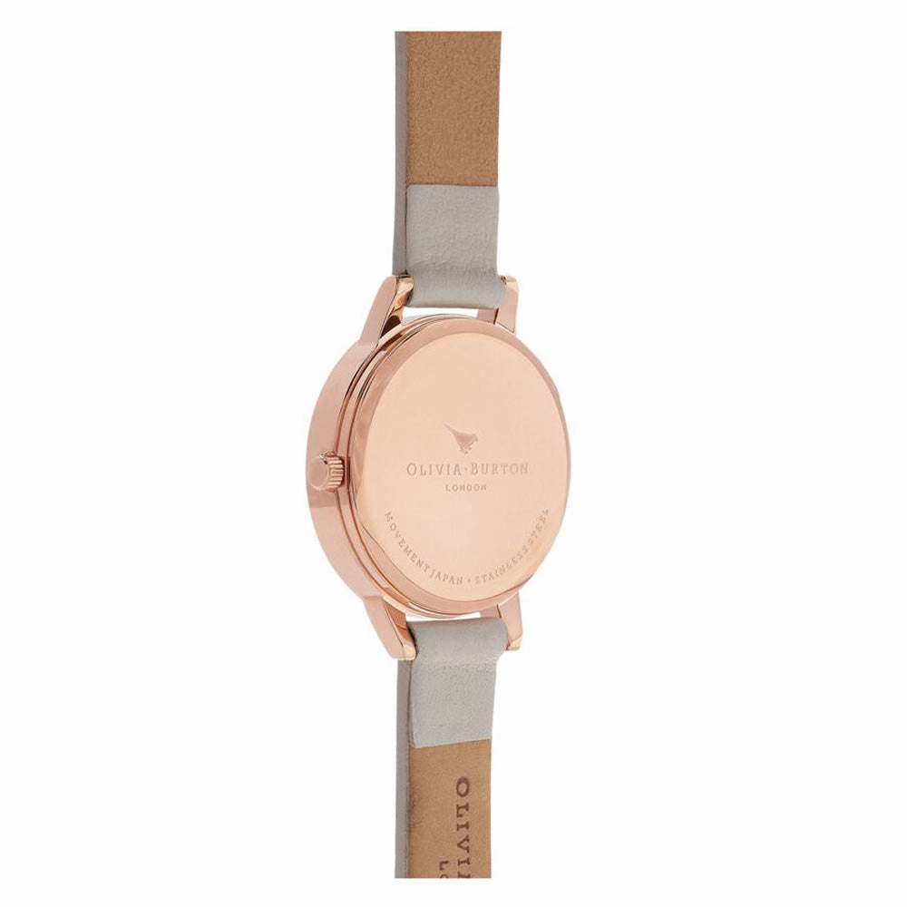 Olivia Burton Lace Detail Blush Leather Floral Dial Women's Watch - OB16MV69