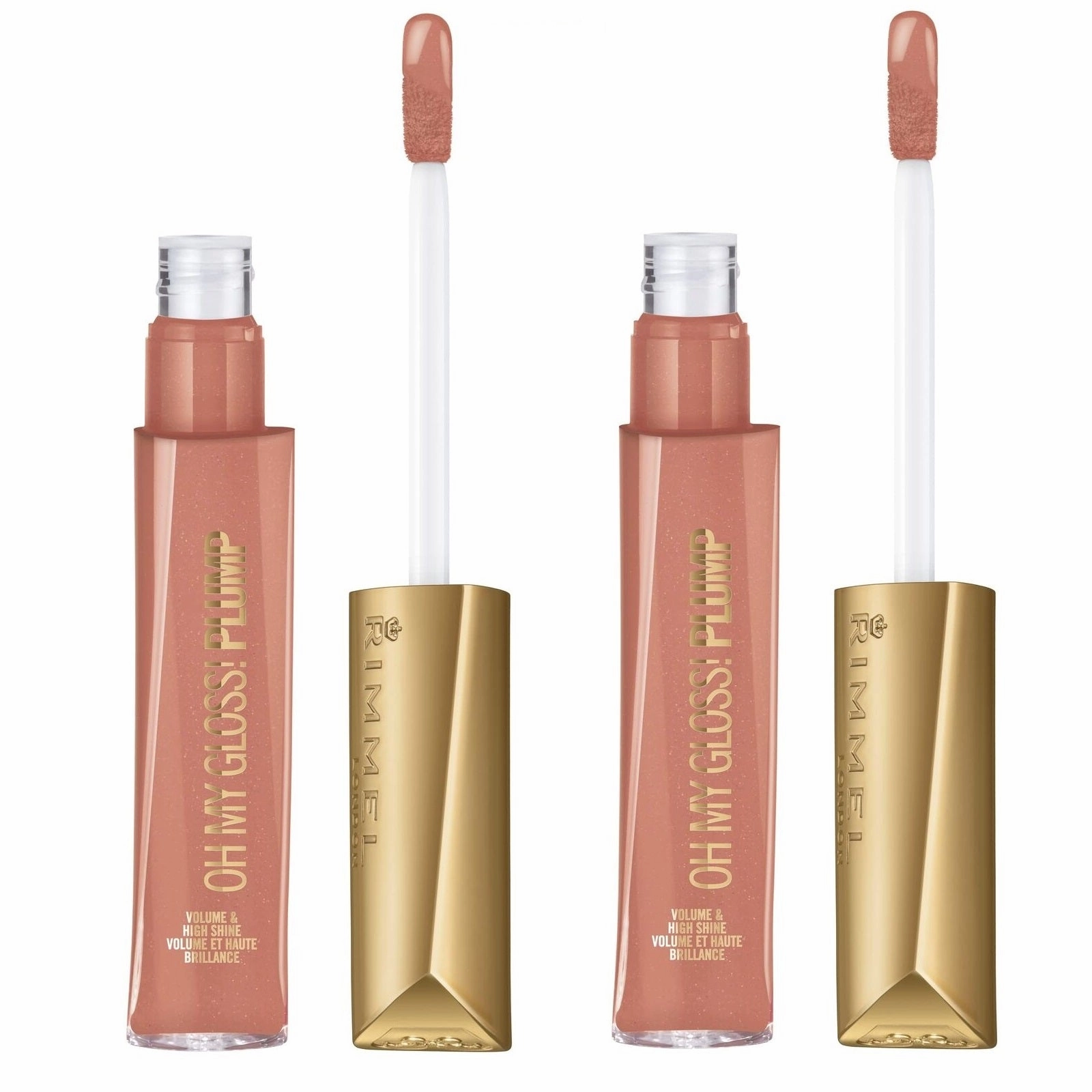 Pack of 2 Rimmel Stay Plumped Lip Gloss, Peach Pie 531