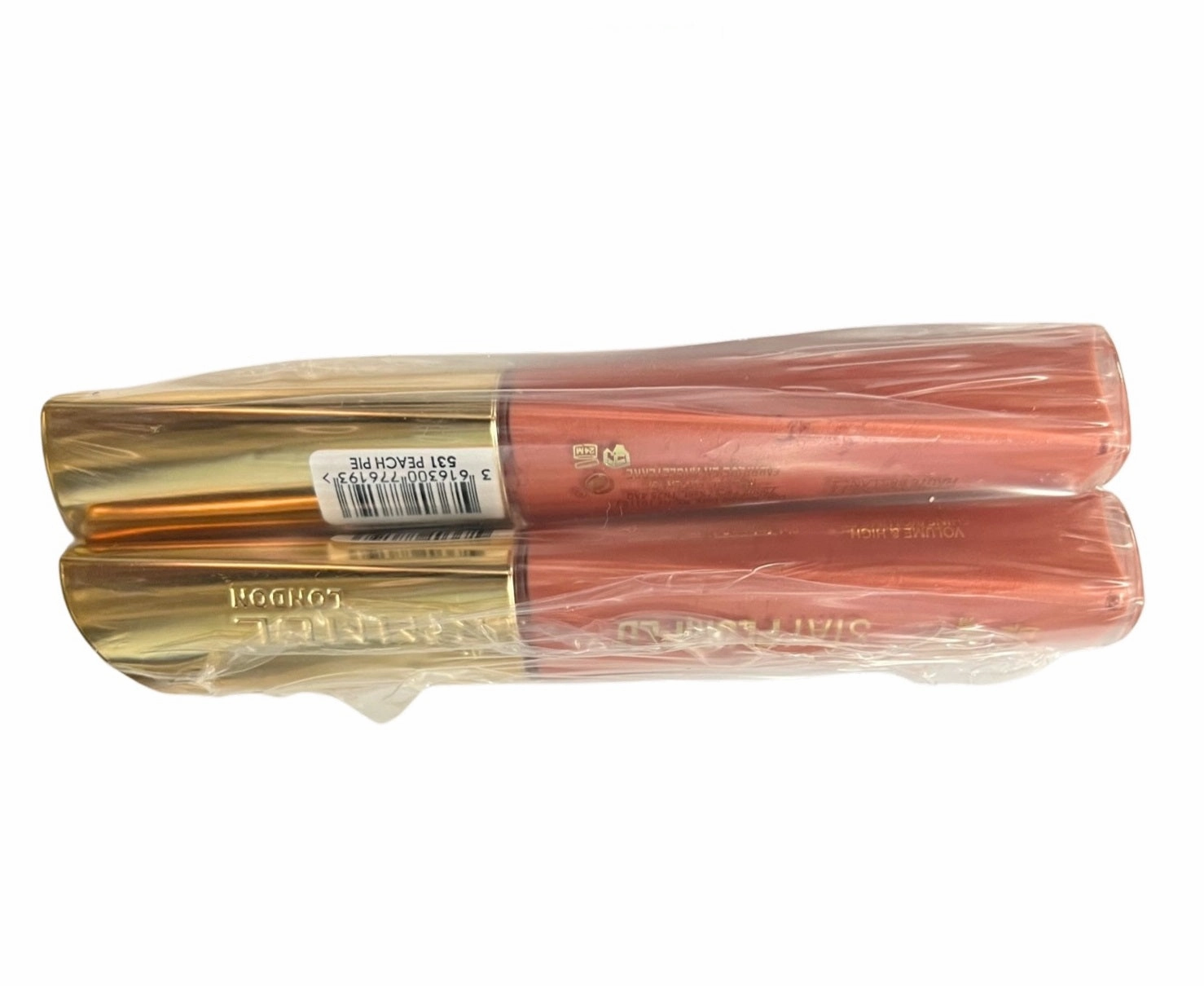 Pack of 2 Rimmel Stay Plumped Lip Gloss, Peach Pie 531
