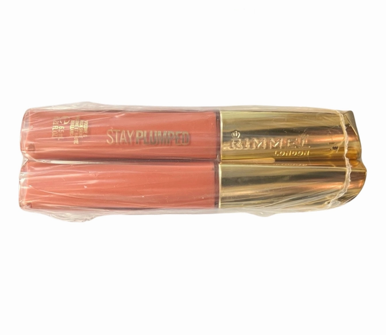 Pack of 2 Rimmel Stay Plumped Lip Gloss, Peach Pie 531