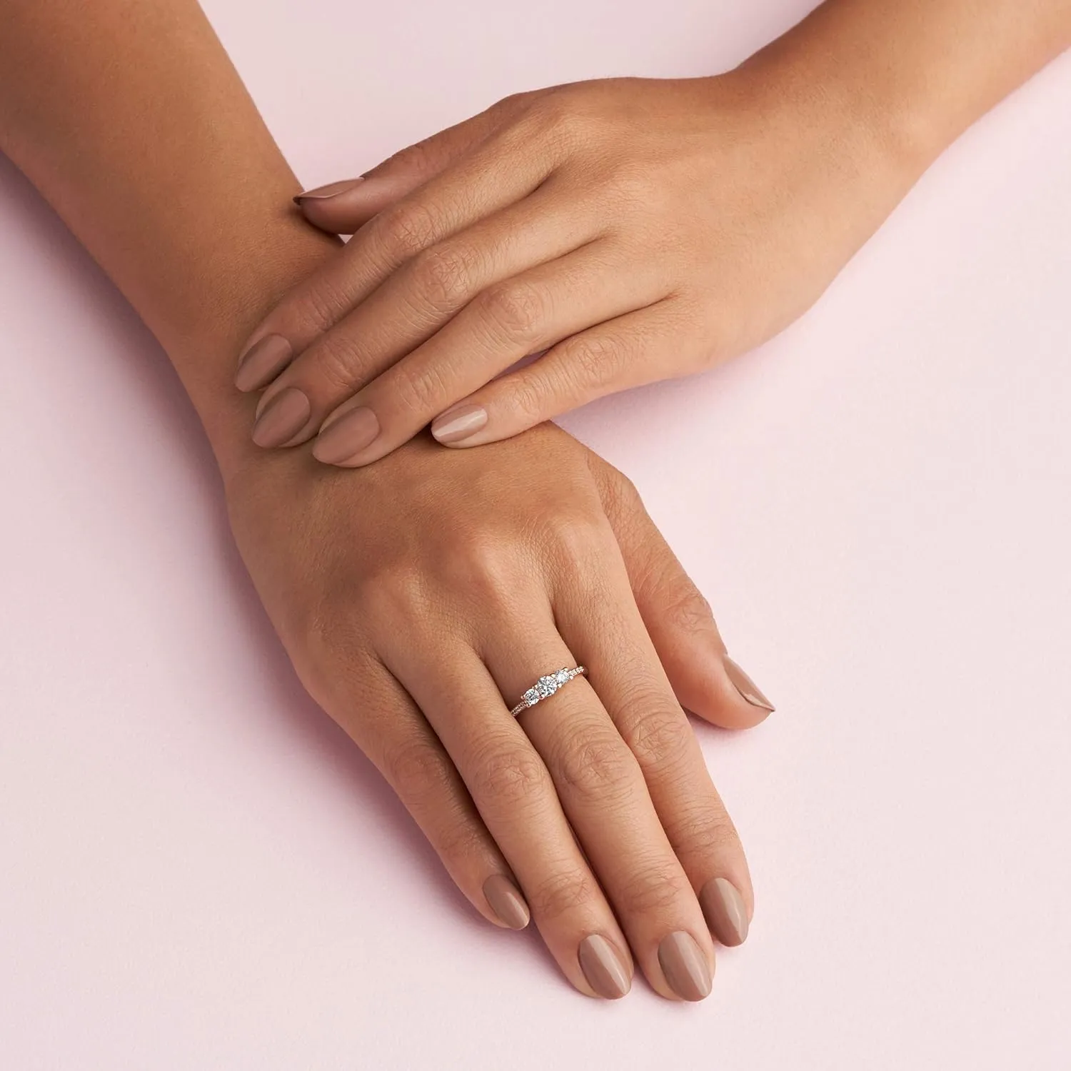 PANDORA Clear Three-Stone Ring - Silver Ring for Women - Layering or Stackable Ring - Gift for Her - Silver with Cubic Zirconia - With Gift Box