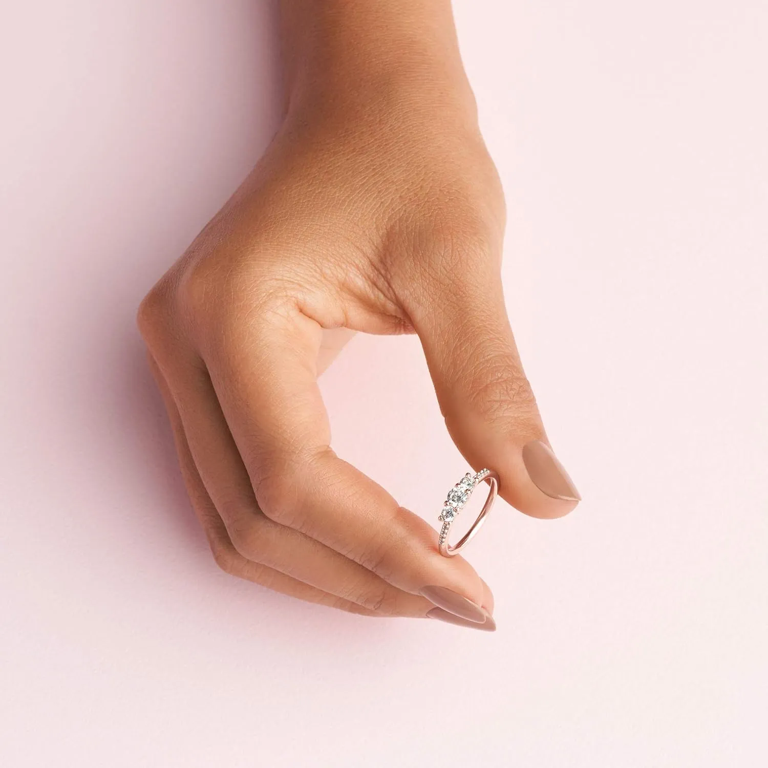 PANDORA Clear Three-Stone Ring - Silver Ring for Women - Layering or Stackable Ring - Gift for Her - Silver with Cubic Zirconia - With Gift Box
