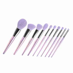 PartyKindom Professional Amethyst Makeup Brush Set 10pcs Makeup Kit Soft for Women Including Foundation Eye Shadow Blush Brush for Professional and Home Use