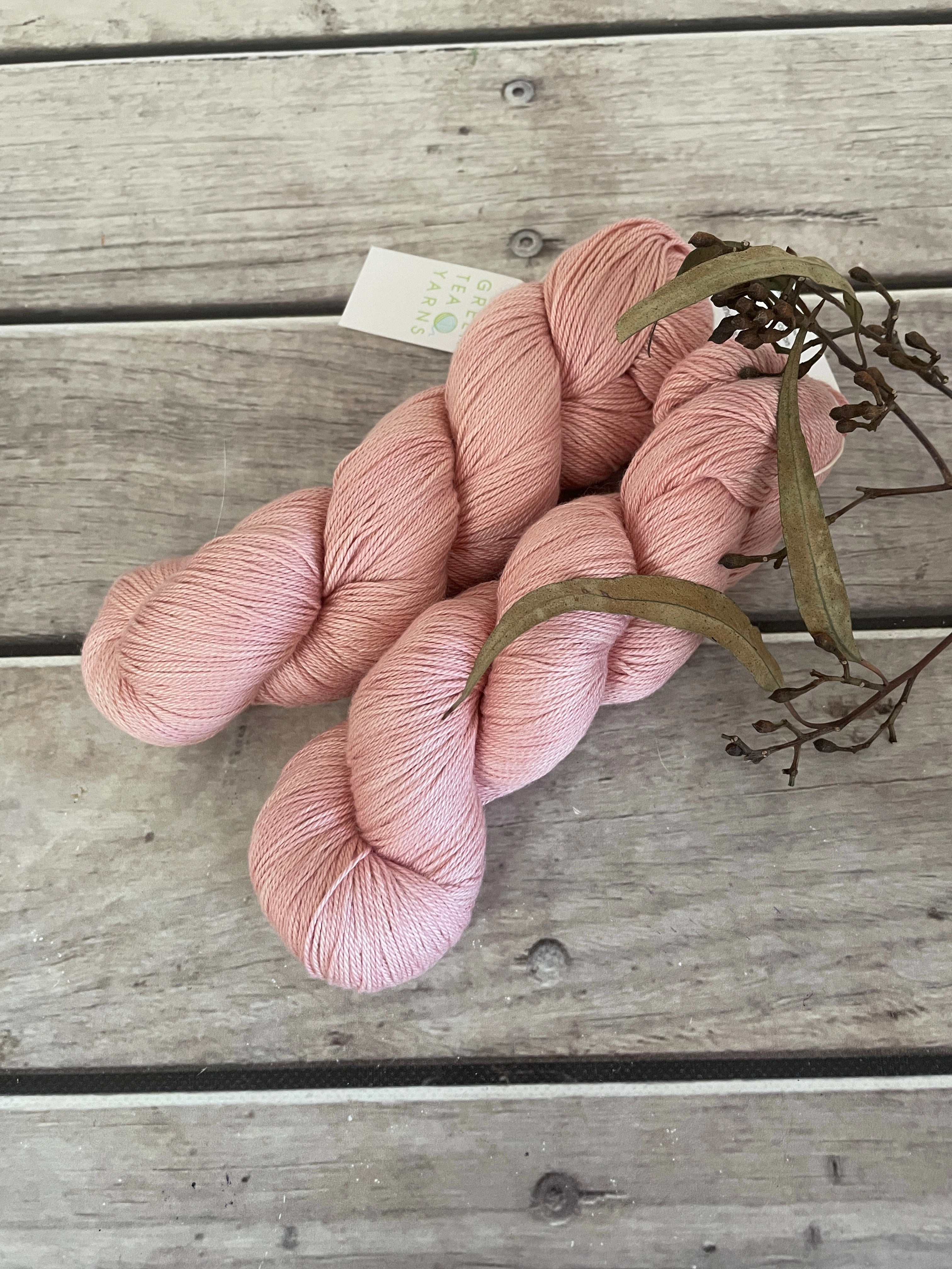 Peach Crush on Camelia - silk and cotton 4 ply