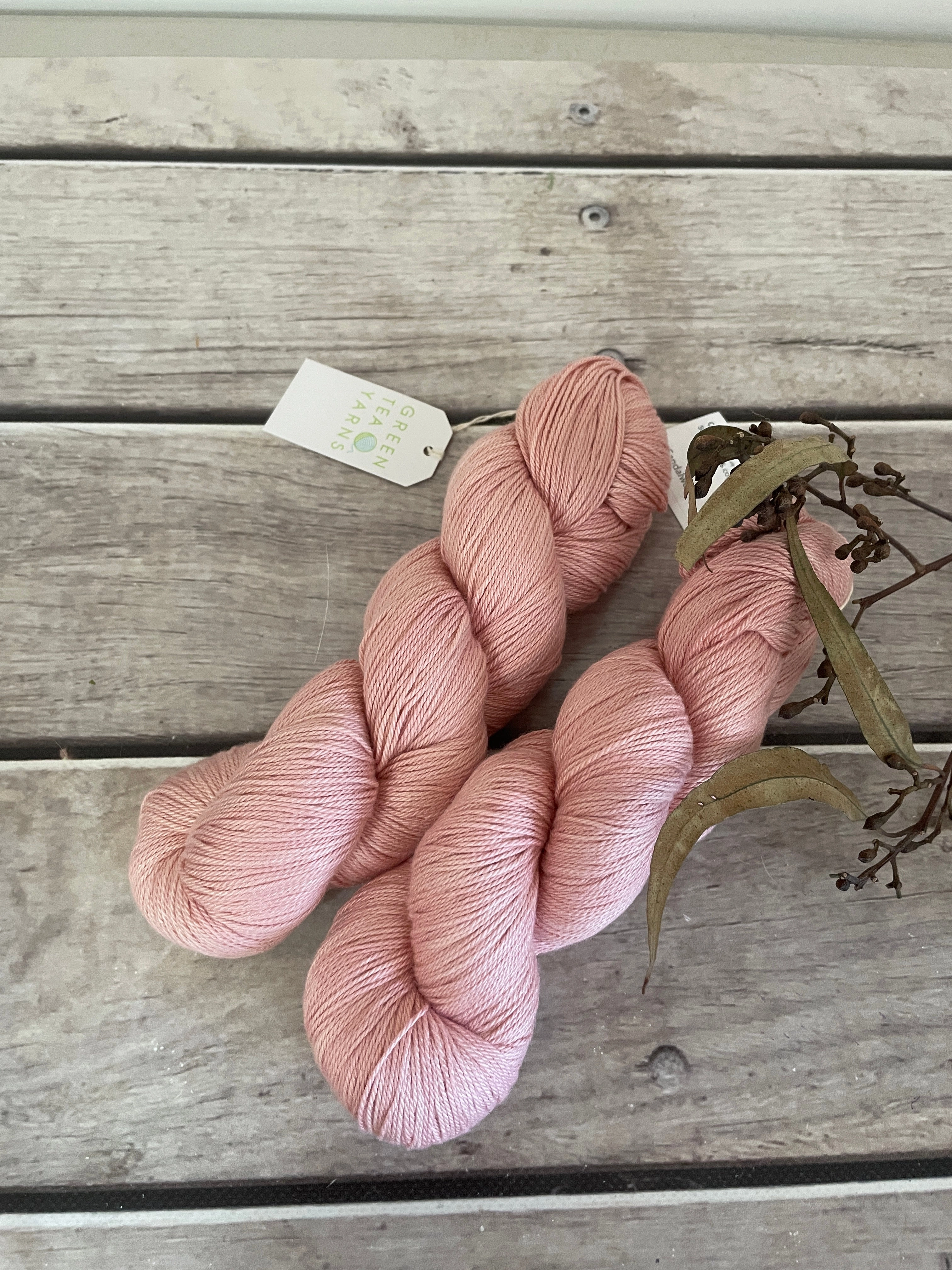 Peach Crush on Camelia - silk and cotton 4 ply