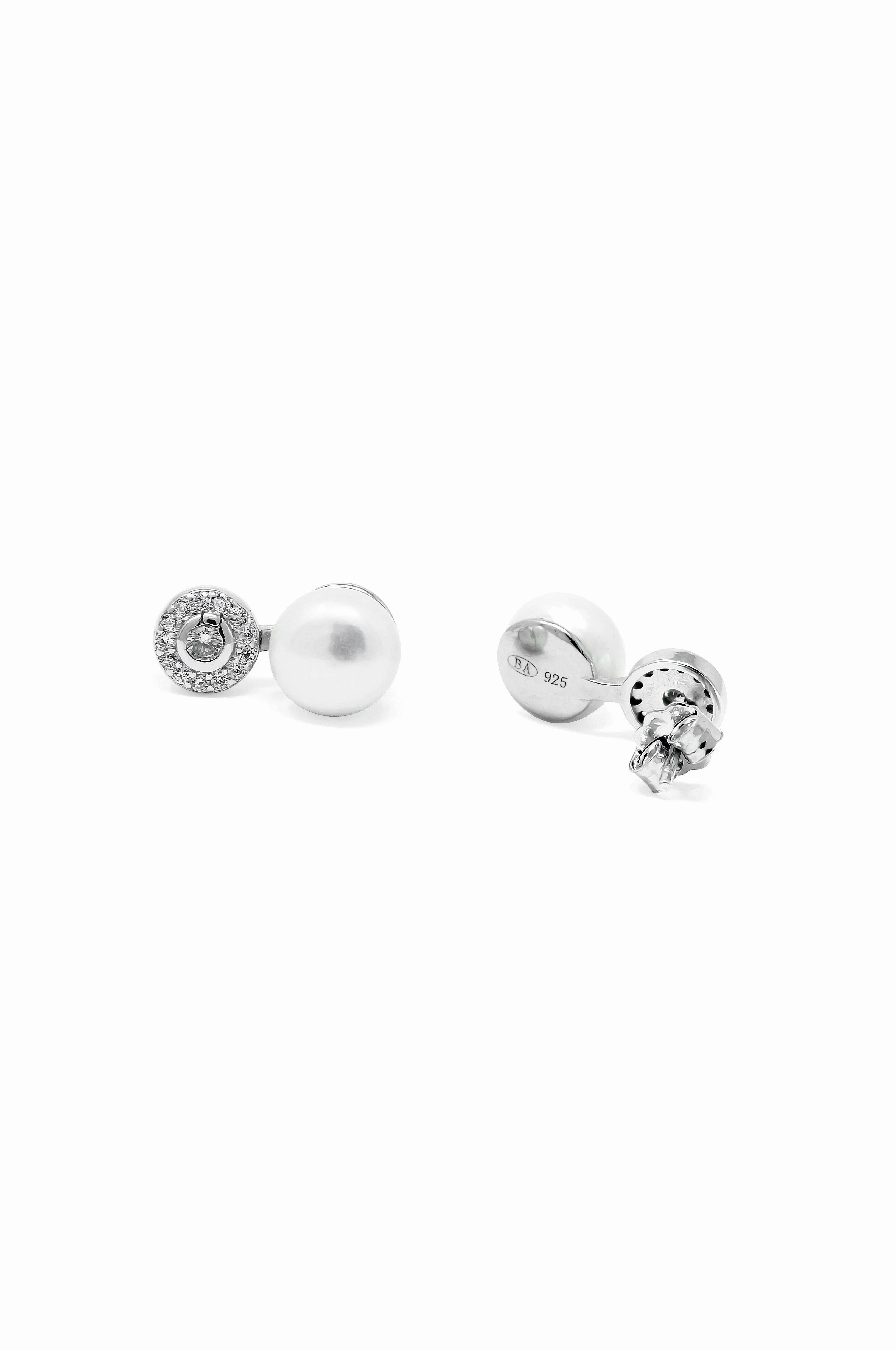 Pearl Blush Drop Rose Gold Plated Sterling Silver Earrings