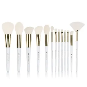 Pearlly White 13Pcs Synthetic Hair Makeup Brushes Set-Chic Beauty Tools-Foundation Powder Eyeshadow