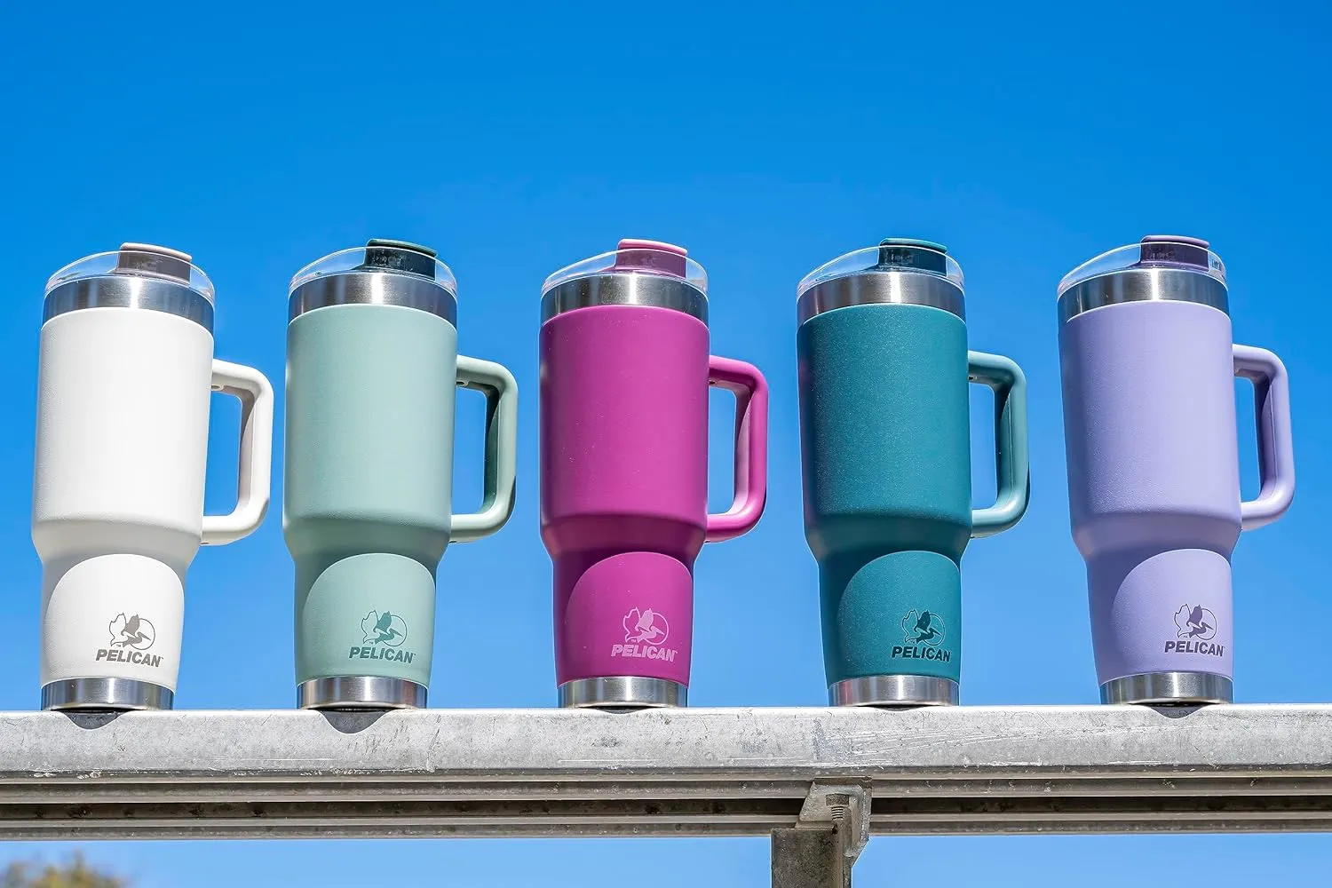 Pelican Hydration Pelican Porter™ 40 oz Vacuum Insulated Tumbler - Recycled Stainless Steel Double Wall Travel with Dual Lid, Powder Coated Insulated Coffee Mug For Hot Cold Drinks, Blush