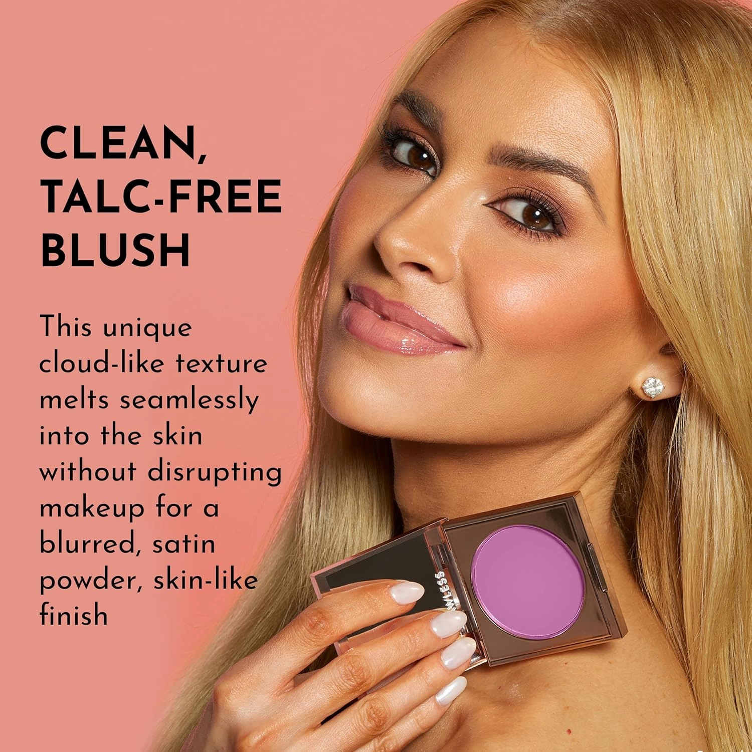 Pinch My Cheeks Soft-Blur Cream Blush - Cheeky - Premium Blush with Natural Ingredients to Re-Energize and Protect the Skin While Imparting a Soft, Cloudy Finish - 0.18 oz