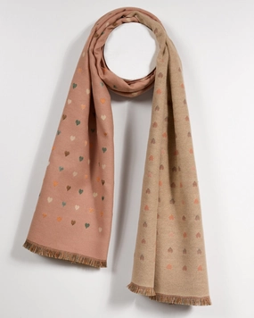 Pink Printed Scarf with Feminine Accents