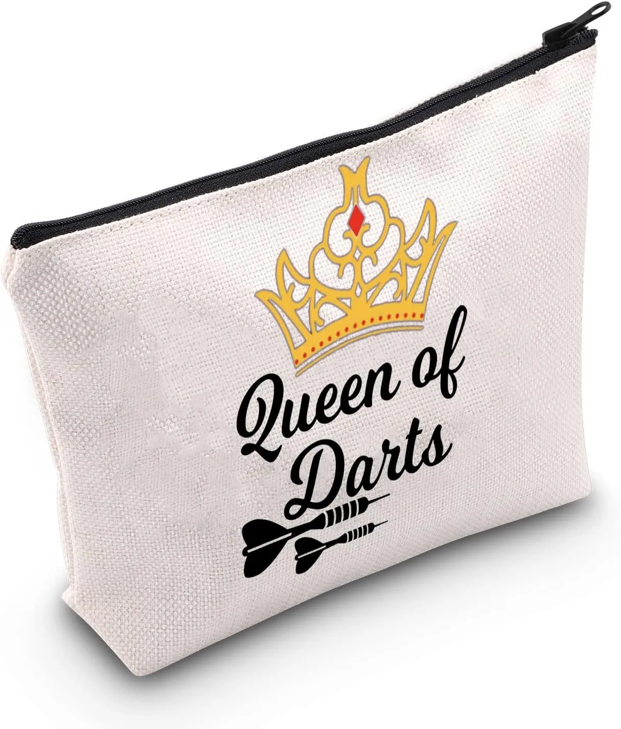 POFULL Darts Gifts Dart Player Gift Darts Game Lovers Gift Queen of Darts Cosmetic Bags For Dart Teams (Queen of Darts bag)
