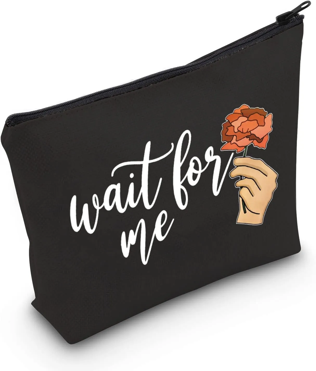 POFULL Musicals Gift Theatre Nerd Gift Musicals Lover Accessories Bag Wait For Me Cosmetic Bag (Black Wait for me bag)