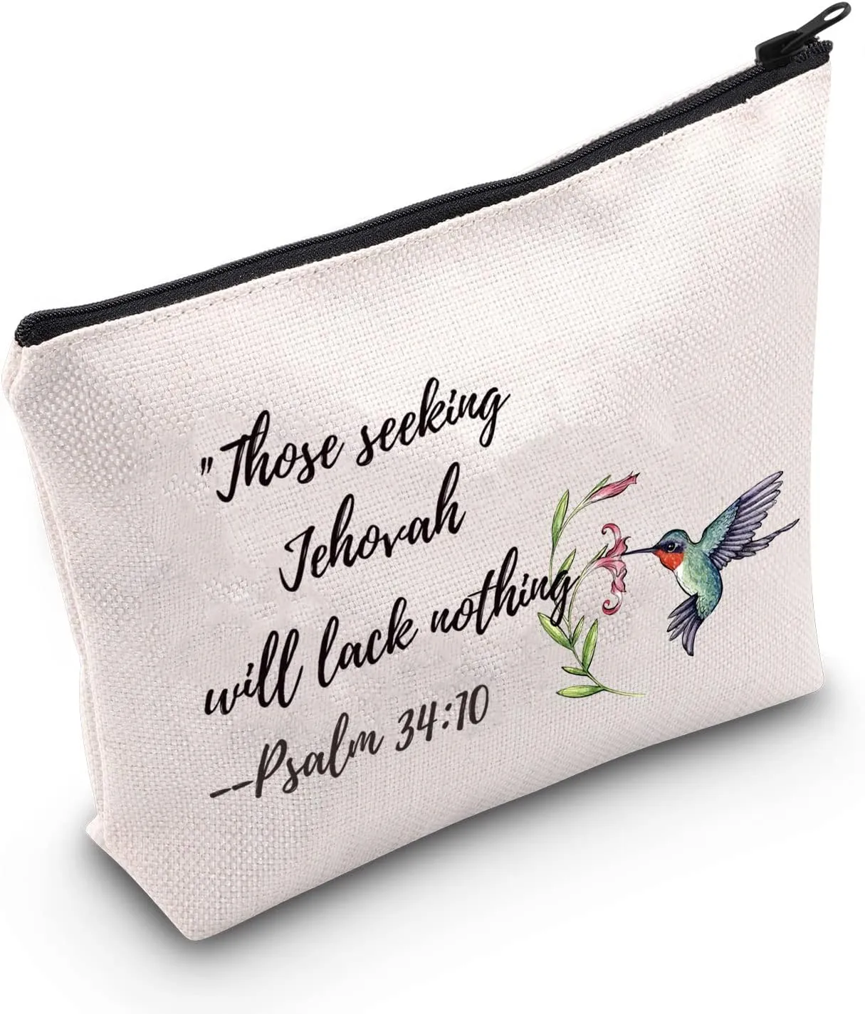 POFULL Pioneer Gift JW Gifts Psalm 34:10 Gift Those seeking Jehovah will lack nothing good Cosmetic Bag (Those seeking Jehovah bag)