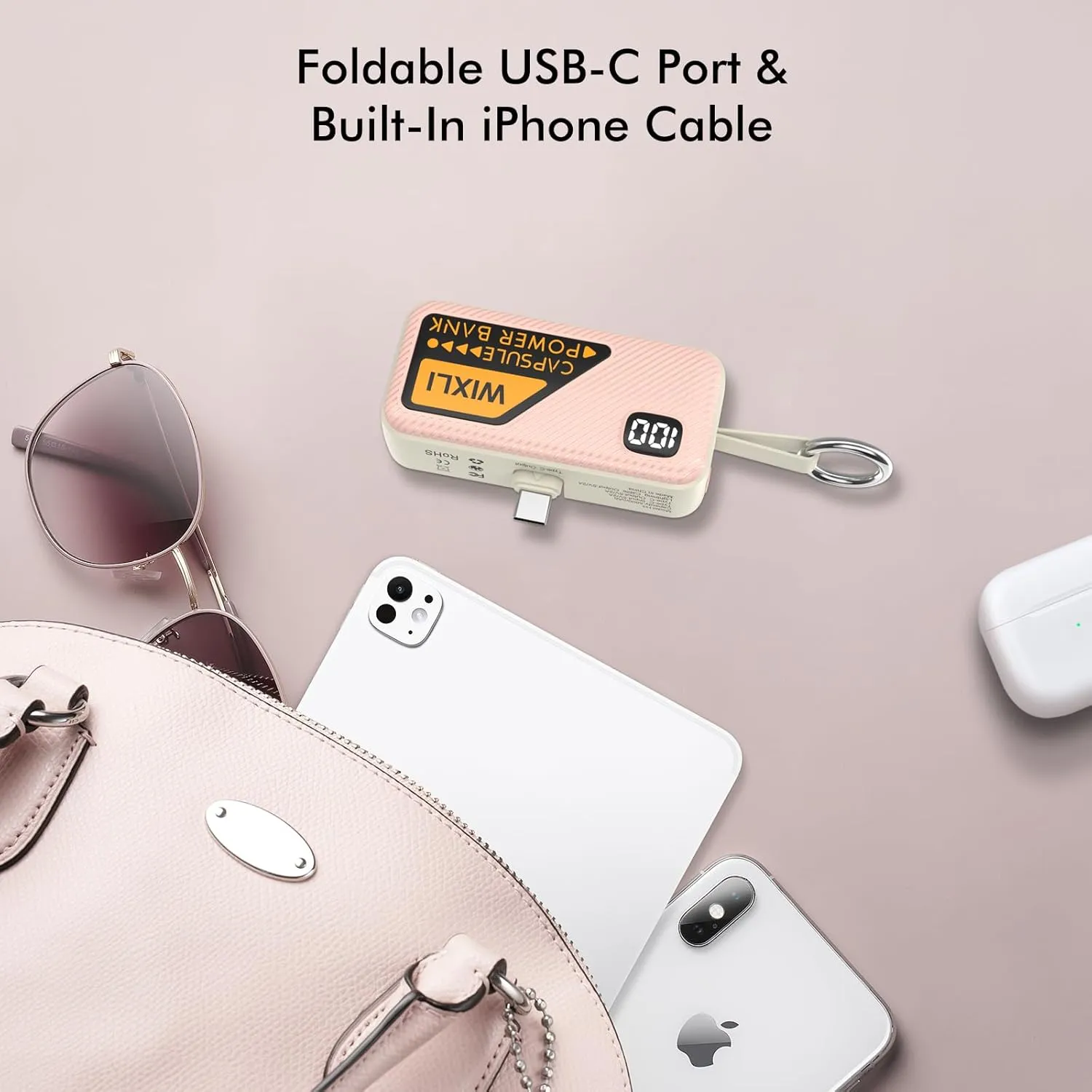 Portable Charger for iPhone 15 16 Power Bank, 5000mAh USB-C Portable Phone Charger with iOS Cable, Mini Battery Pack for iPhone 16 Pro/16 Plus/16 Promax/Android Phone/Samsung/Moto/LG etc