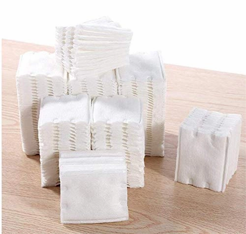 Premium Professional 100% All Natural Facial Cotton Square Pad - Makeup Face Cleansing Pad -Hypoallergenic - No fillers - Soft Edge- 10 Pack of 222 Squares - 2220 Count