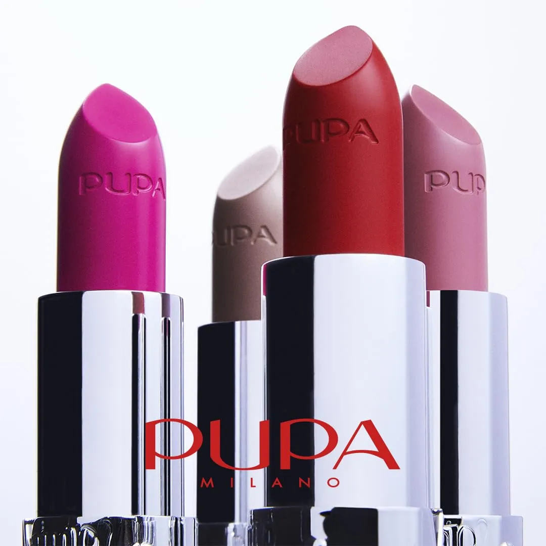 Pupa Milano Vamp! Extreme Colour Lipstick With Plumping Treatment - For Fuller, Defined Lips - Adds Incredible, Deep Color To Lips - Soft Texture Adheres Perfectly - 302 Ruby Red - 0.123 Oz