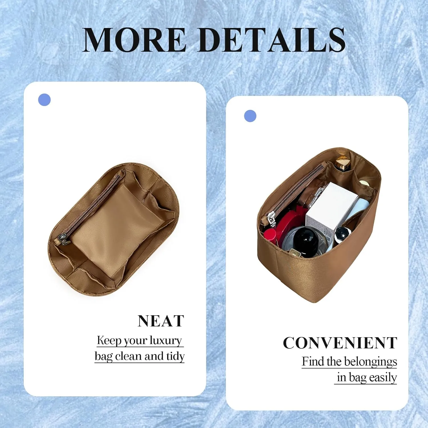 Purse Organizer Insert, Mini Drawstring Inner Liner Bag Organizer Insert Fit for Loewe Pebble Bucket Small Inside Bag In Bag Storage Organizer Insert (Style-02, Mini)