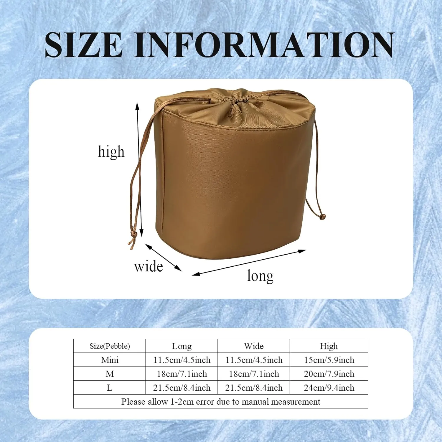 Purse Organizer Insert, Mini Drawstring Inner Liner Bag Organizer Insert Fit for Loewe Pebble Bucket Small Inside Bag In Bag Storage Organizer Insert (Style-02, Mini)