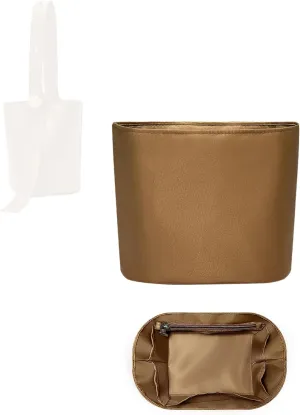 Purse Organizer Insert, Mini Drawstring Inner Liner Bag Organizer Insert Fit for Loewe Pebble Bucket Small Inside Bag In Bag Storage Organizer Insert (Style-02, Mini)