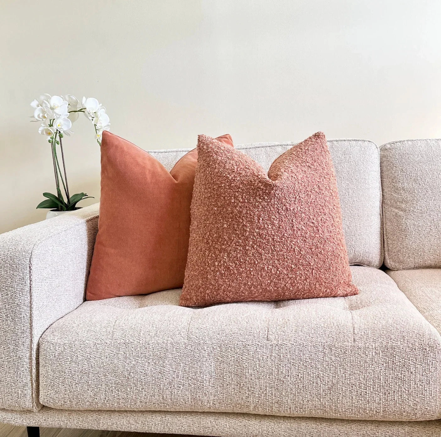 Raspberry Blush Boucle Throw Pillow