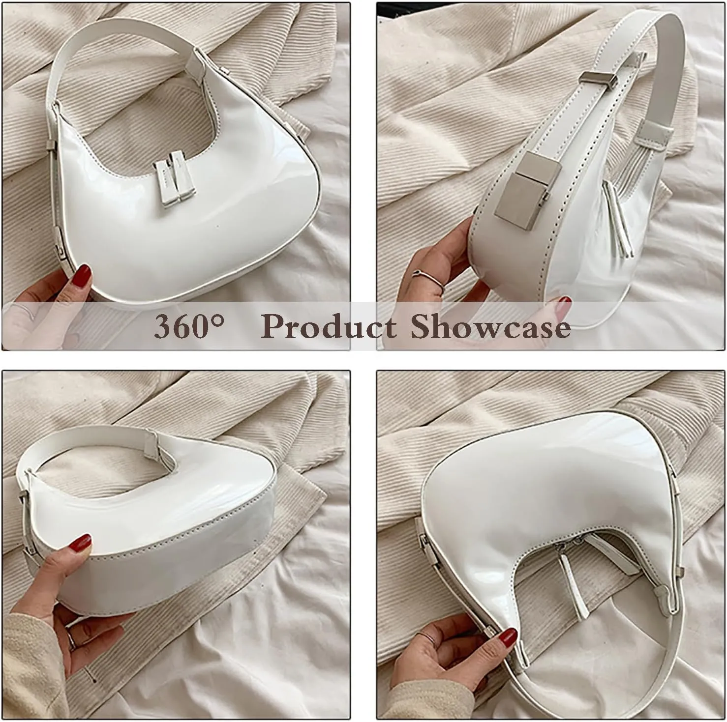 Red Purse for Women Green Fashion Bag Small Shoulder Bag Trendy Handbag Crescent Purse