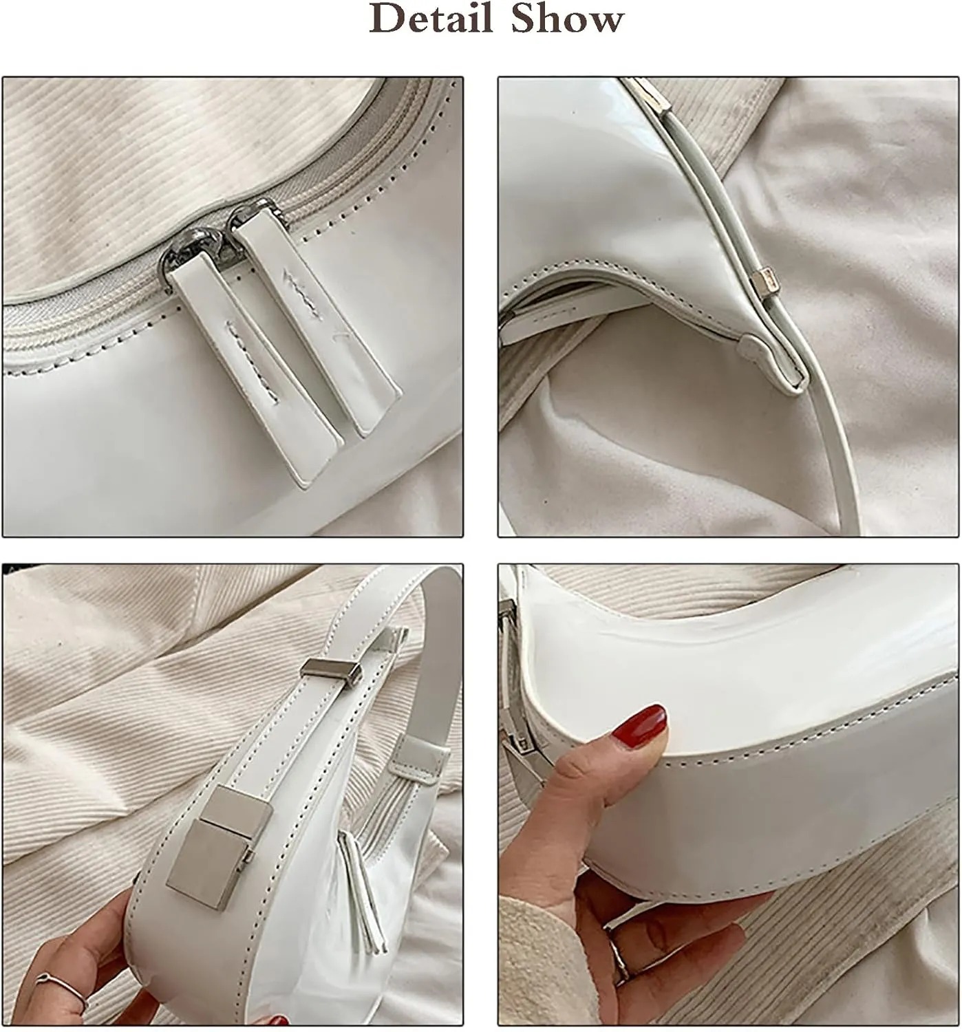 Red Purse for Women Green Fashion Bag Small Shoulder Bag Trendy Handbag Crescent Purse