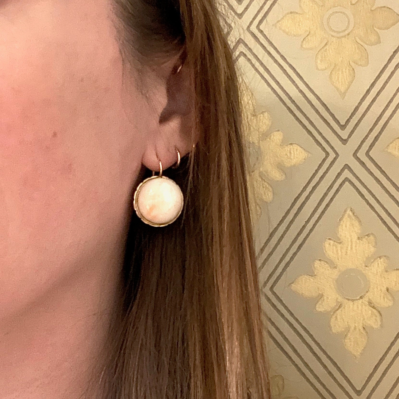 Romantic & Graphic Organic Cabochon Gem Earrings