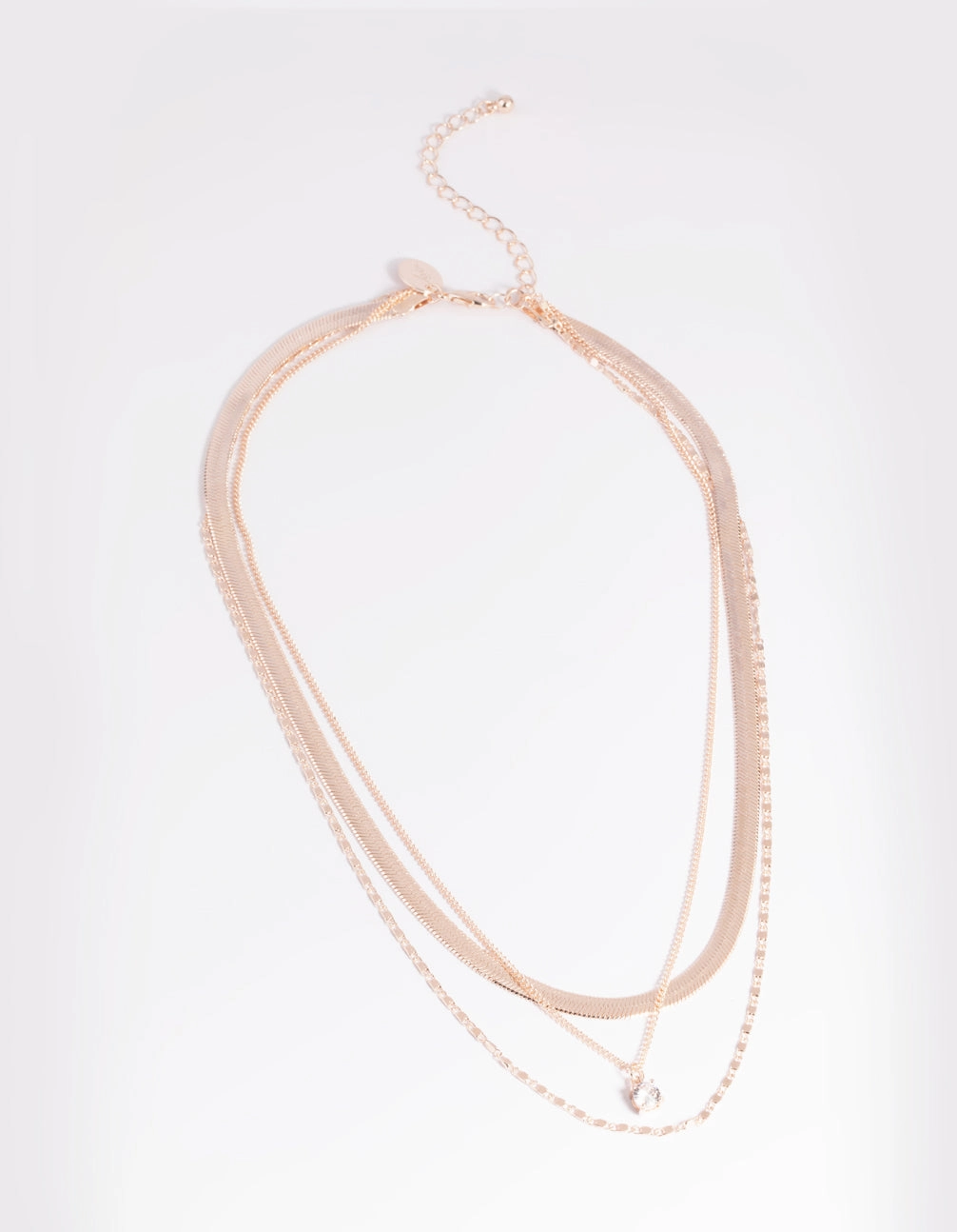 Rose Gold Cubic Zirconia Snake Chain Necklace