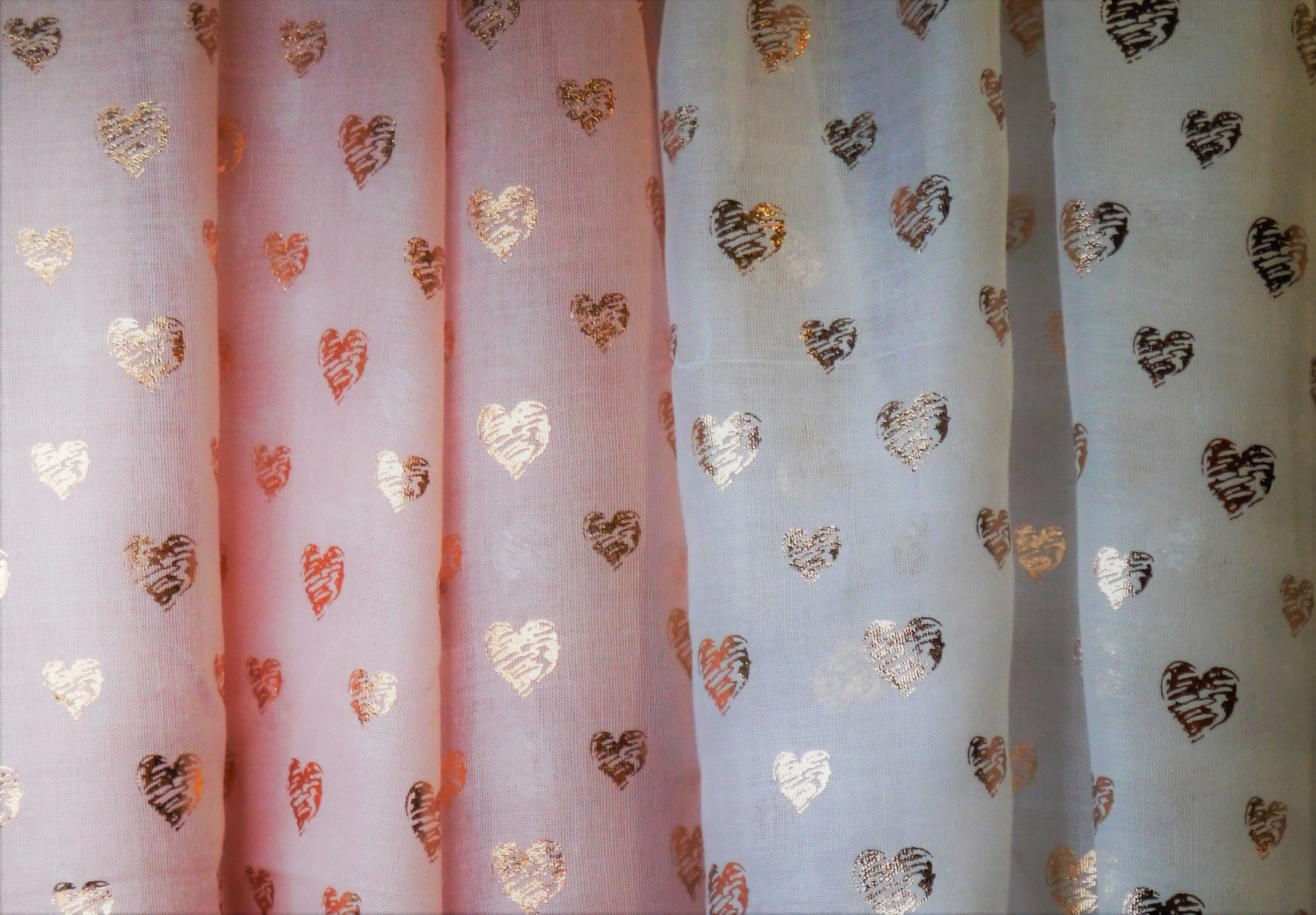 Rose Gold Sketched Heart Foiled Scarf